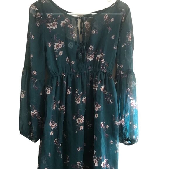 Mudd Green and Maroon Floral Dress Size Small - Picture 7 of 8